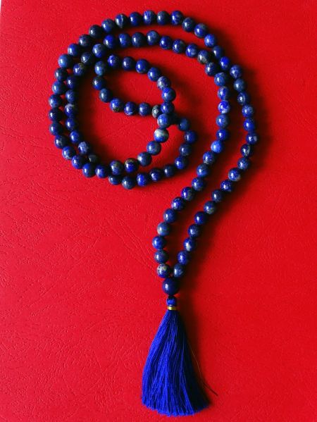Lapis lazuli 8mm, ogrlica - tradicionalni stil izrade